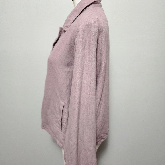 FLAX mauve button down collared jacket size small (6-10) - Picture 3 of 7